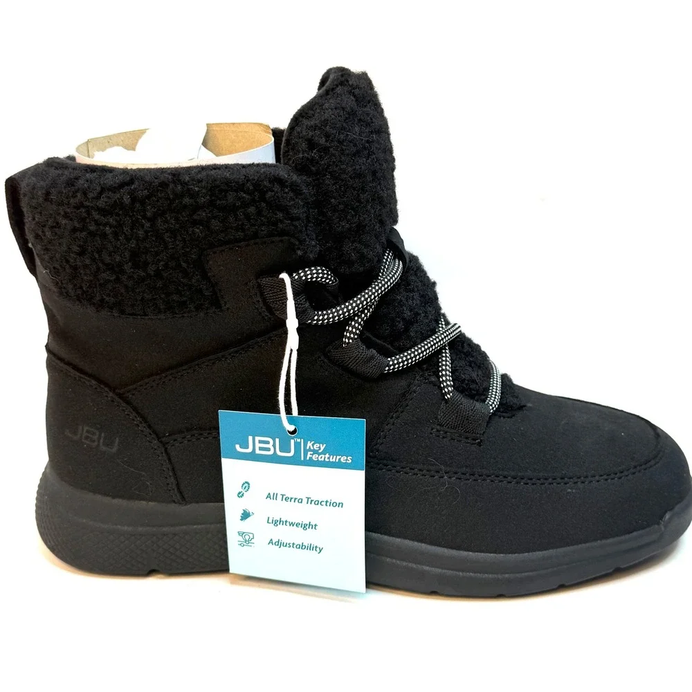 JBU Women's Freeze Round Toe Boots Black Size 8.5M NWT/BOX